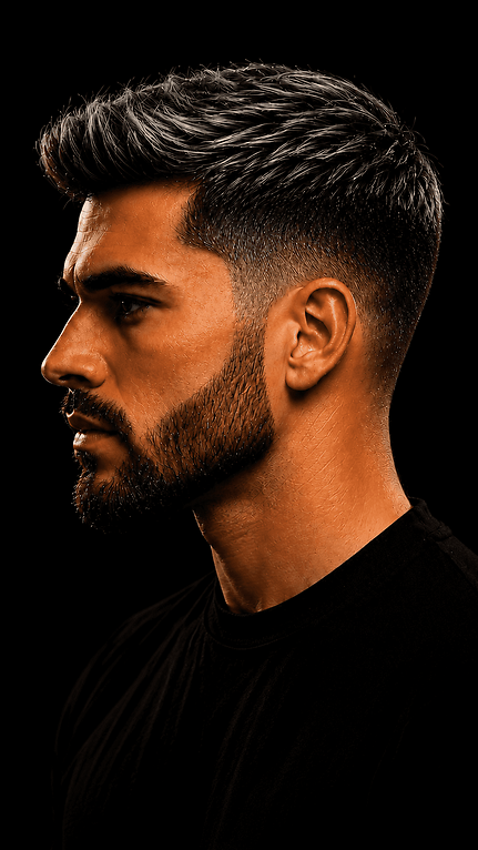 Hidratação capilar masculina com brilho e definição em perfil