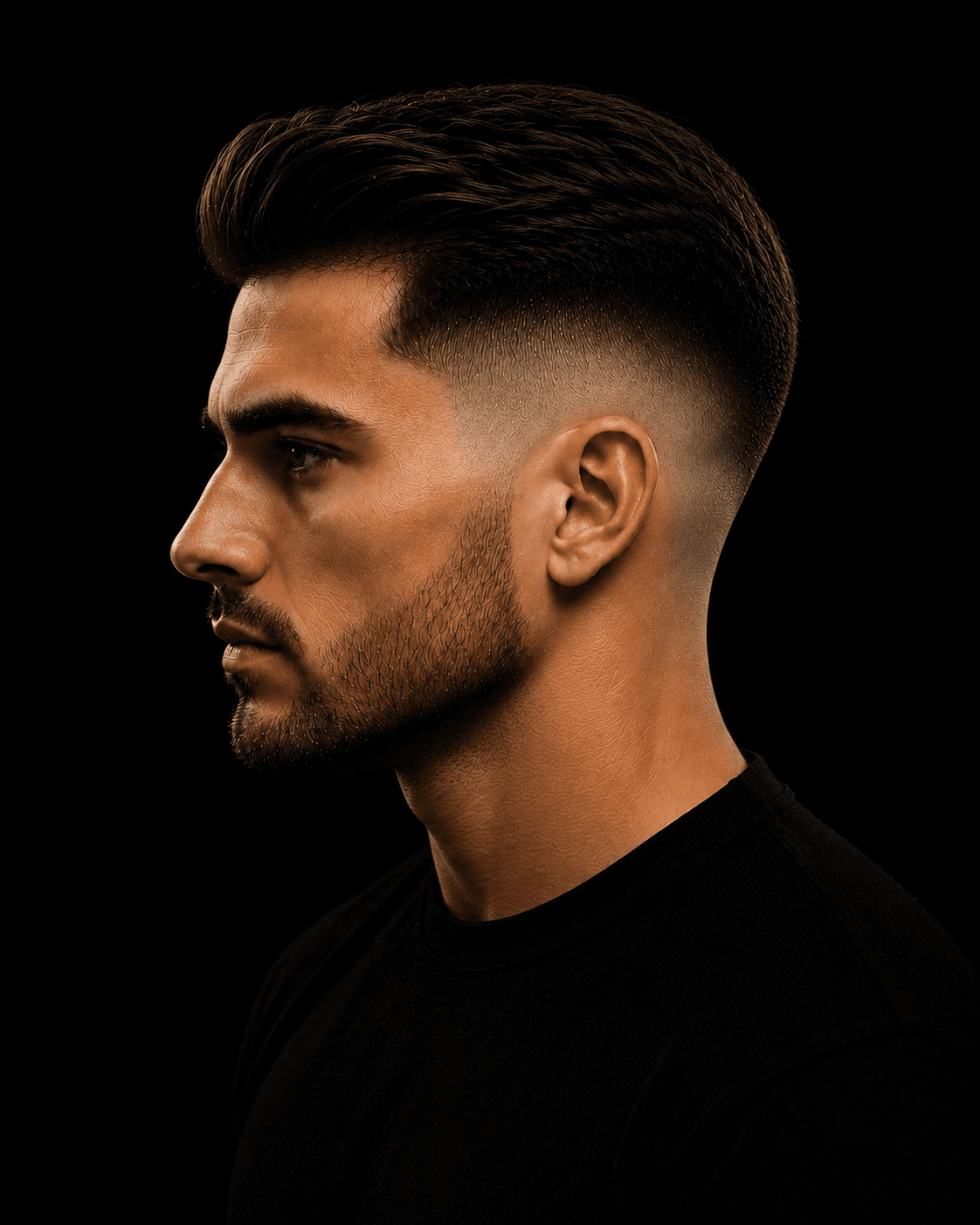 Corte old money masculino em perfil