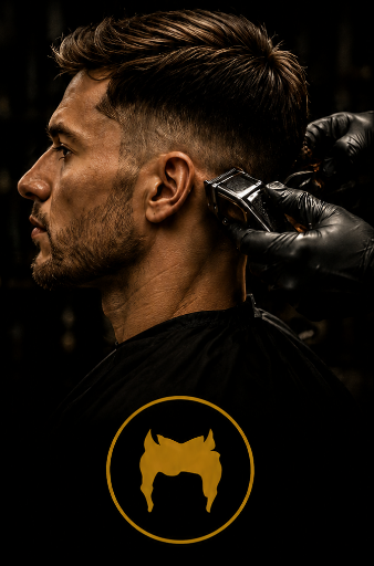 Corte masculino premium com acabamento degradê